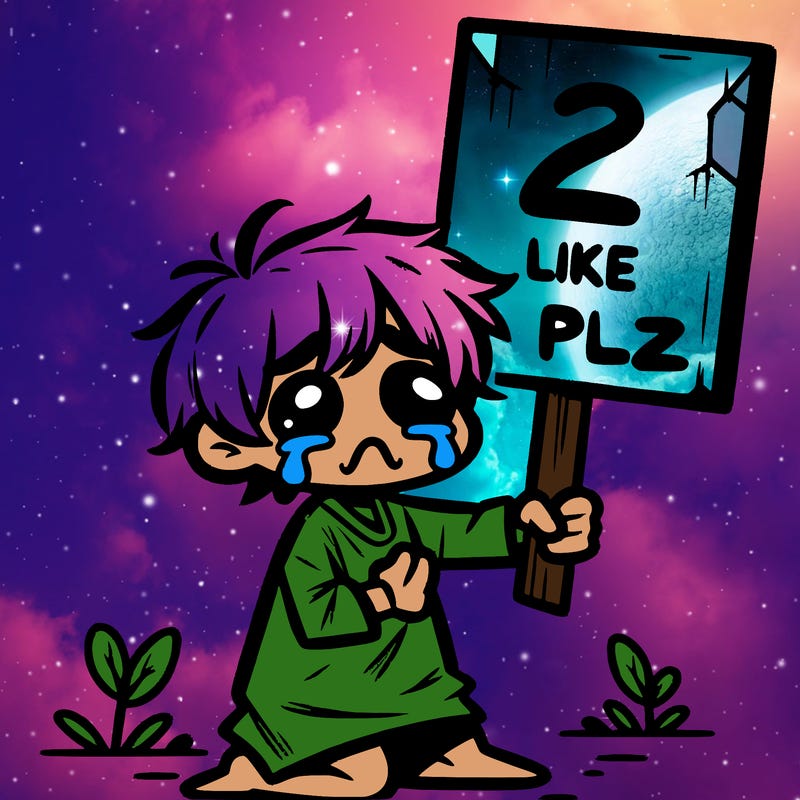 small poor toddler crying with sign that says 2 like plz