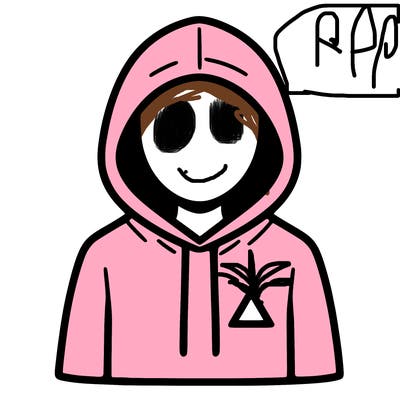 a person with non face waering a hoodie with a small triangle symbol