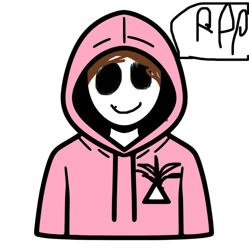 a person with non face waering a hoodie with a small triangle symbol