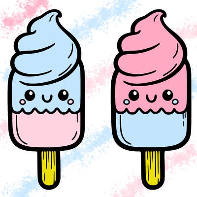 cute ice cream popsicle