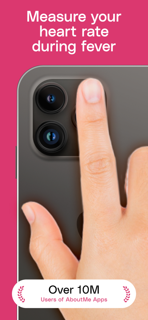 A finger placed over a smartphone camera lens to measure heart rate during a fever.