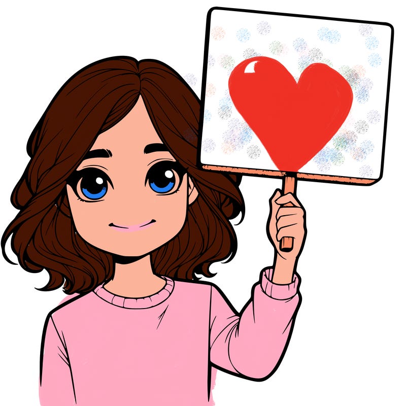 realistic girl holding up a sign