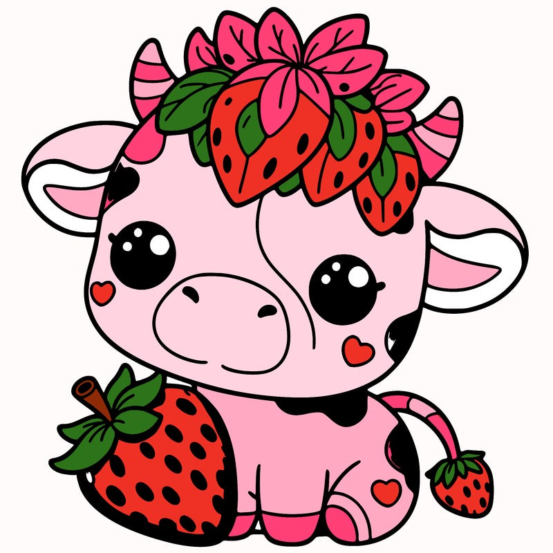 cute strawberry cow