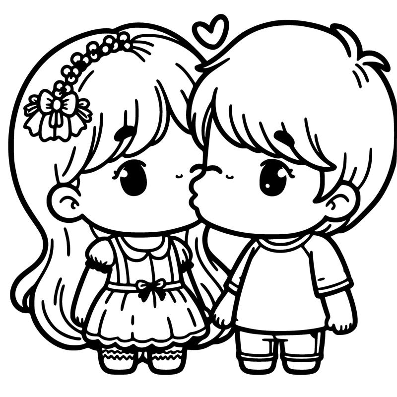 girl and boy kiss cute