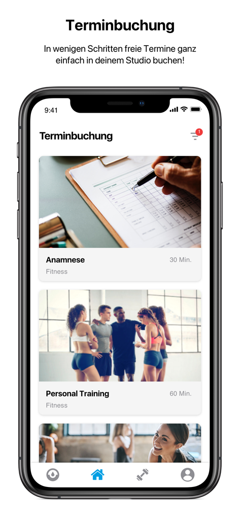 beneFit Fitness - beneFit Fitness app screen for booking gym appointments and personal training