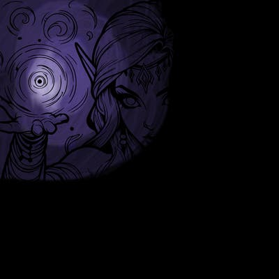 realistic scary beautiful elf sorceress casting spell