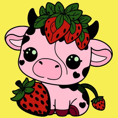 cute strawberry cow