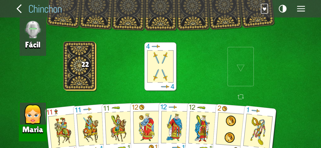 Chinchon cards - Jugabilidad móvil de Chinchon cards utilizando una baraja española tradicional.