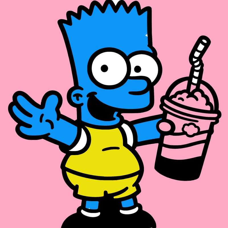 bart with a slushy