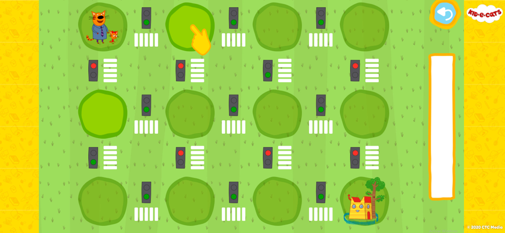 A day with Kid-E-Cats - Personajes de Kid-E-Cats aprendiendo a cruzar la calle con semáforos en verde para ir a casa