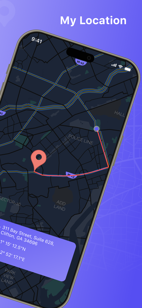 주소 세부 정보와 함께 지도에서 GPS 추적을 표시하는 가짜 위치 앱