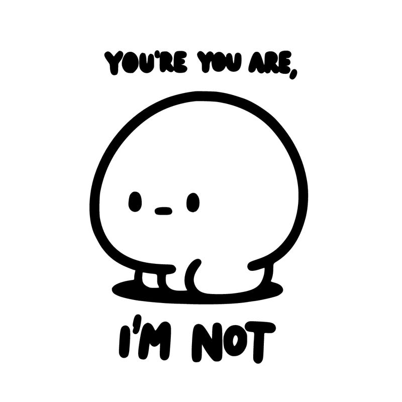 you’re you are i’m not
