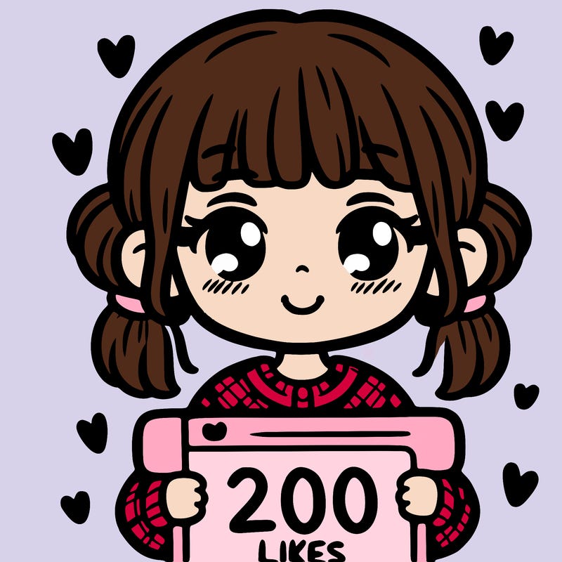 cute girl holding 200 likes
