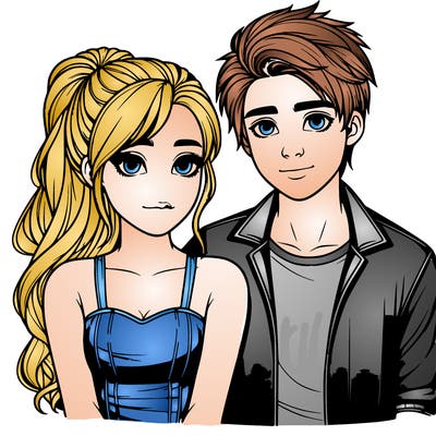 realistic girl and boy couple