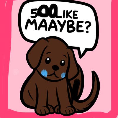 a puppy that says 5 like maybe