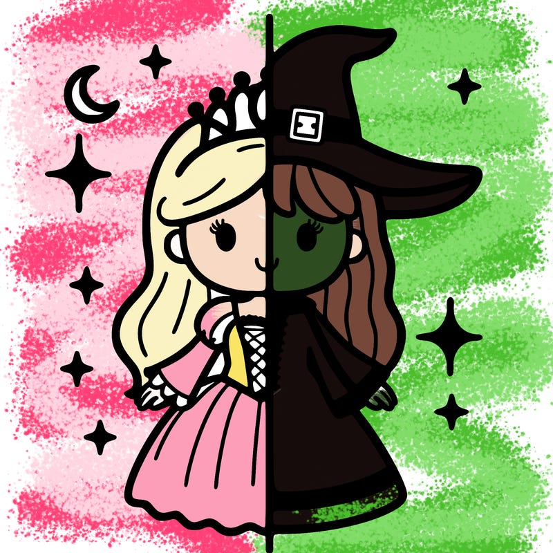split princess and witch