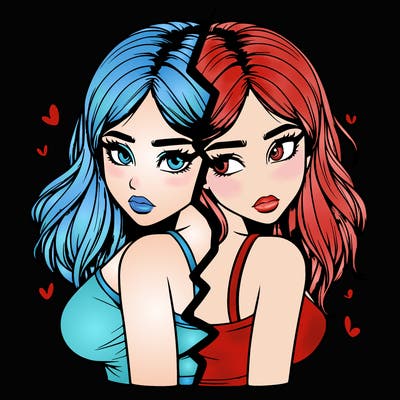 realistic girl split