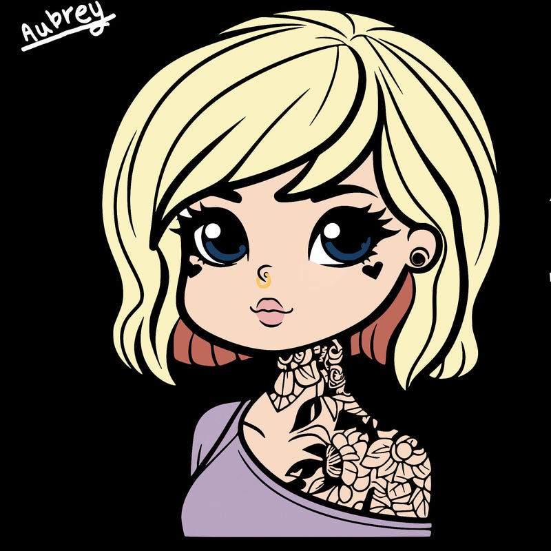 girl with neck tattoo and tattoo sleeve