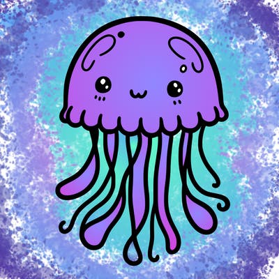cute jellyfish no background