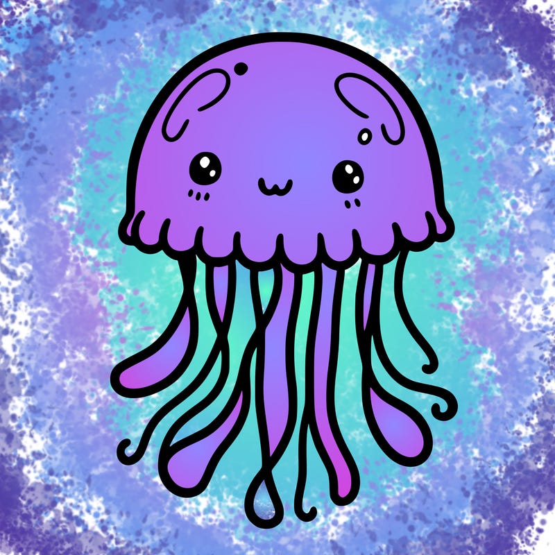 cute jellyfish no background