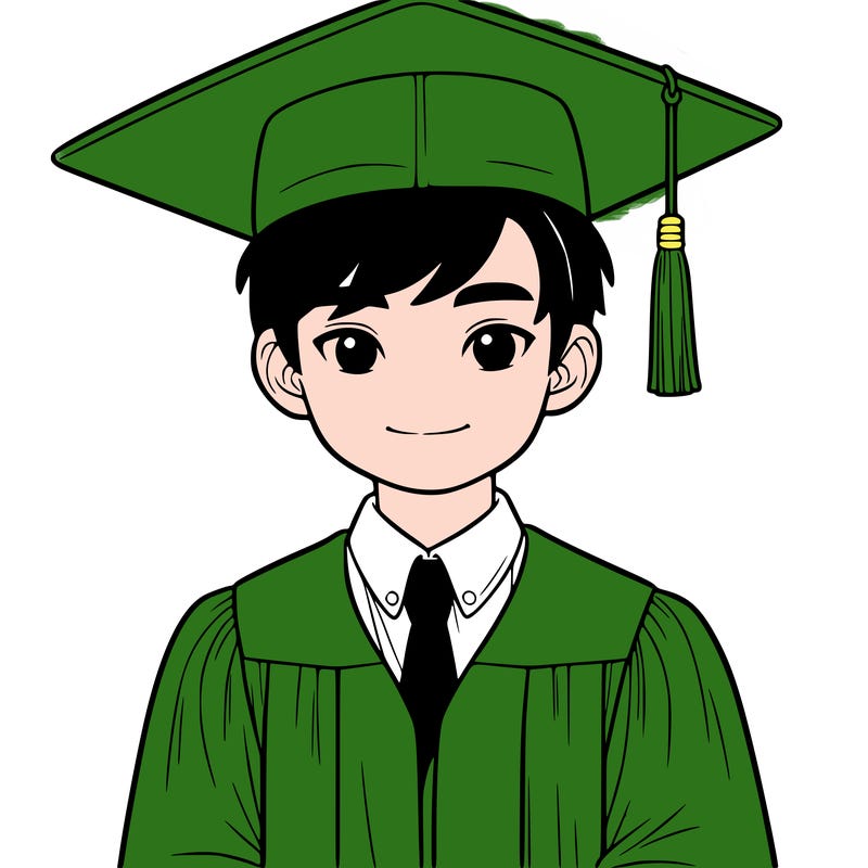 asian person graduating from school realistic
