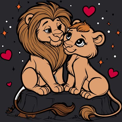 lion and lioness inlove