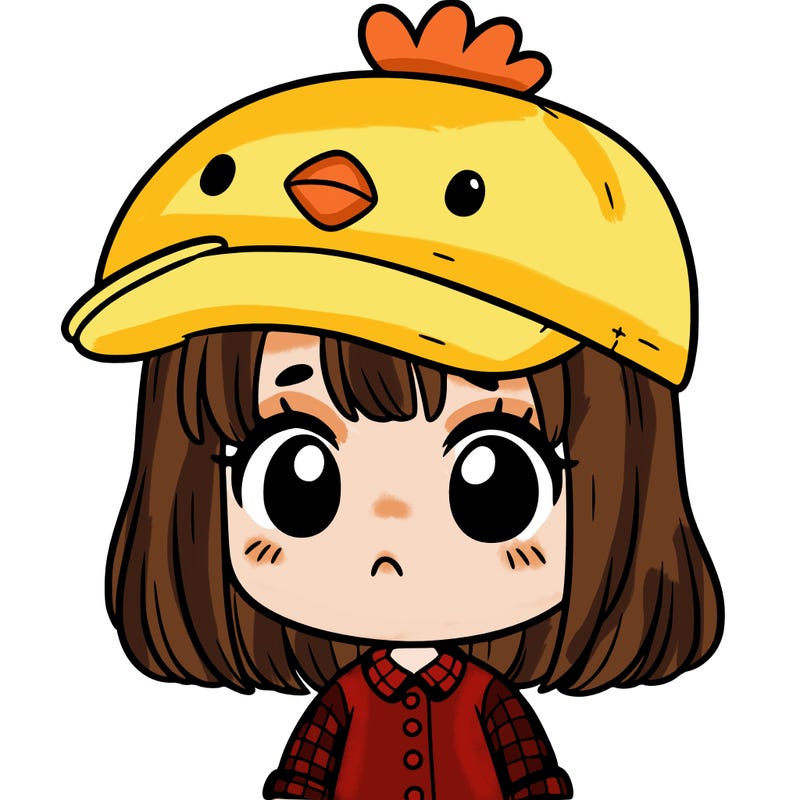 cute girl with chicken hat