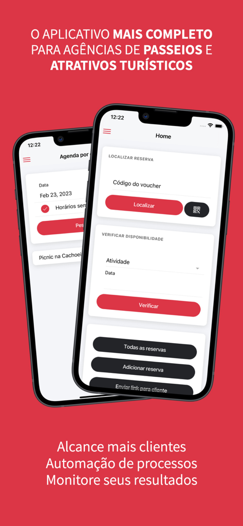 mymento - Interfaz de la aplicación Mymento que muestra funciones de búsqueda de reservas y verificación de disponibilidad para negocios de tours.