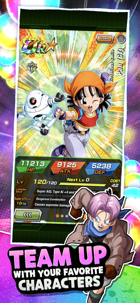 ドラゴンボールZ ドッカンバトル キャラクタープロフィール パンGT トランクスとチームアップテキスト