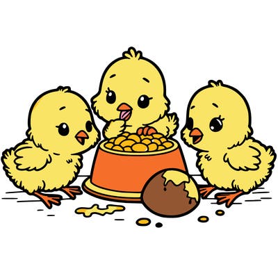 chicks eating