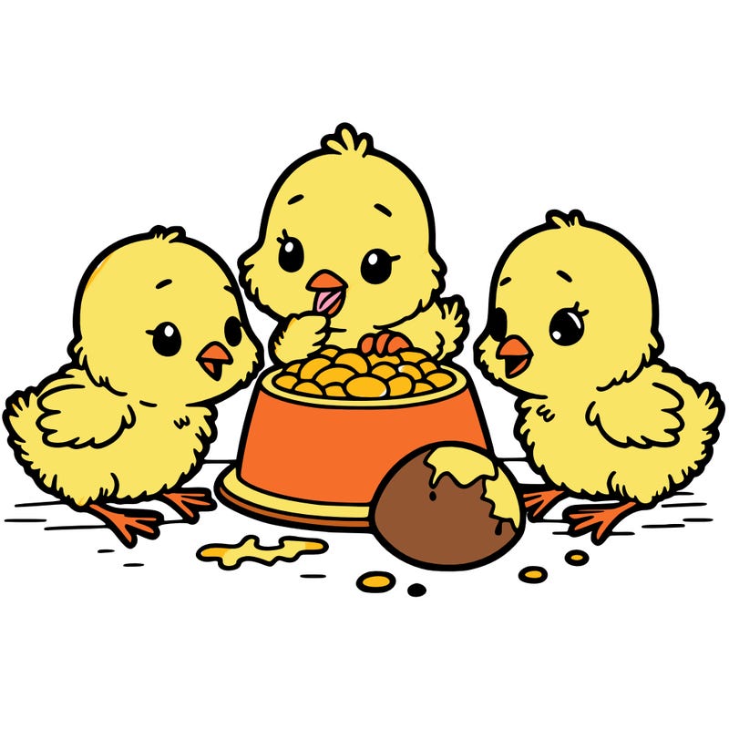 chicks eating