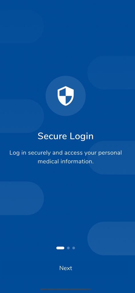 E-VUZE - Secure login screen for E-VUZE medical app by SanlamAllianz