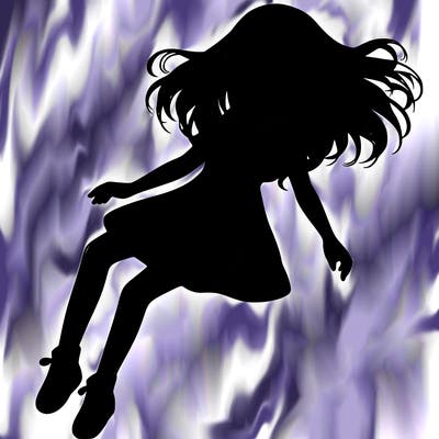 realistic girl floating