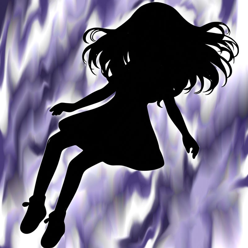 realistic girl floating