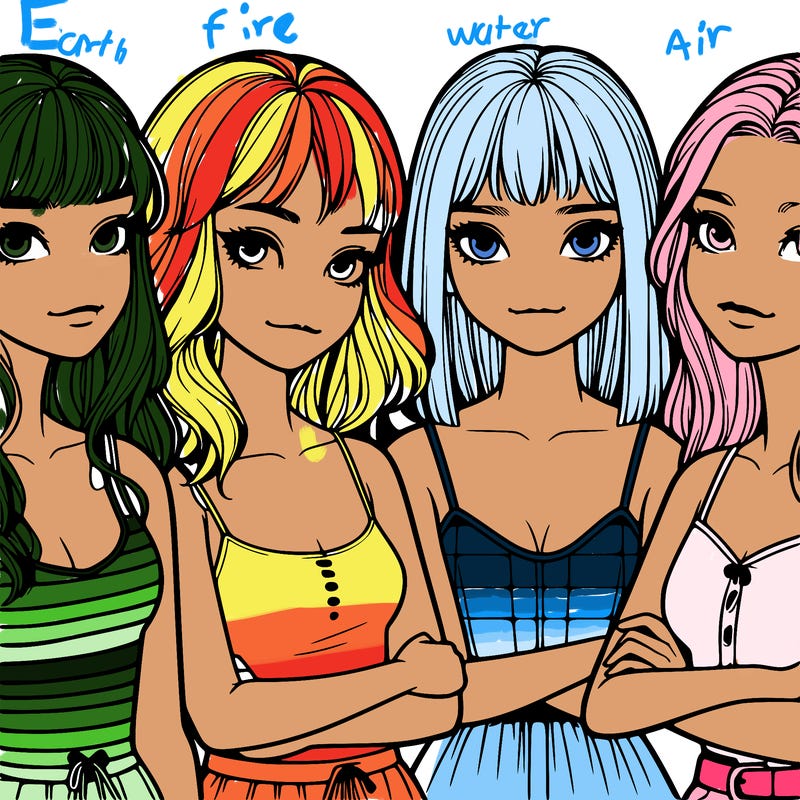 four realistic girls