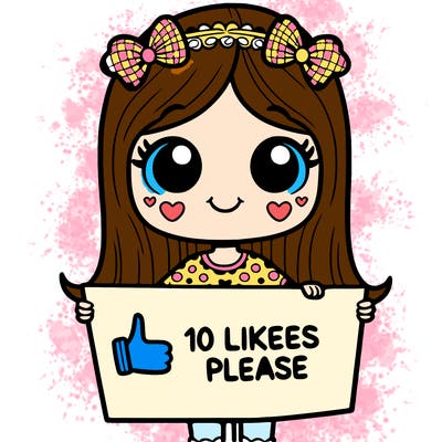 girl holding a sign that says 10 likes please
