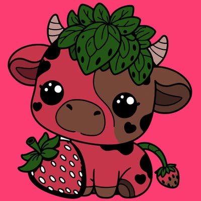 cute strawberry cow