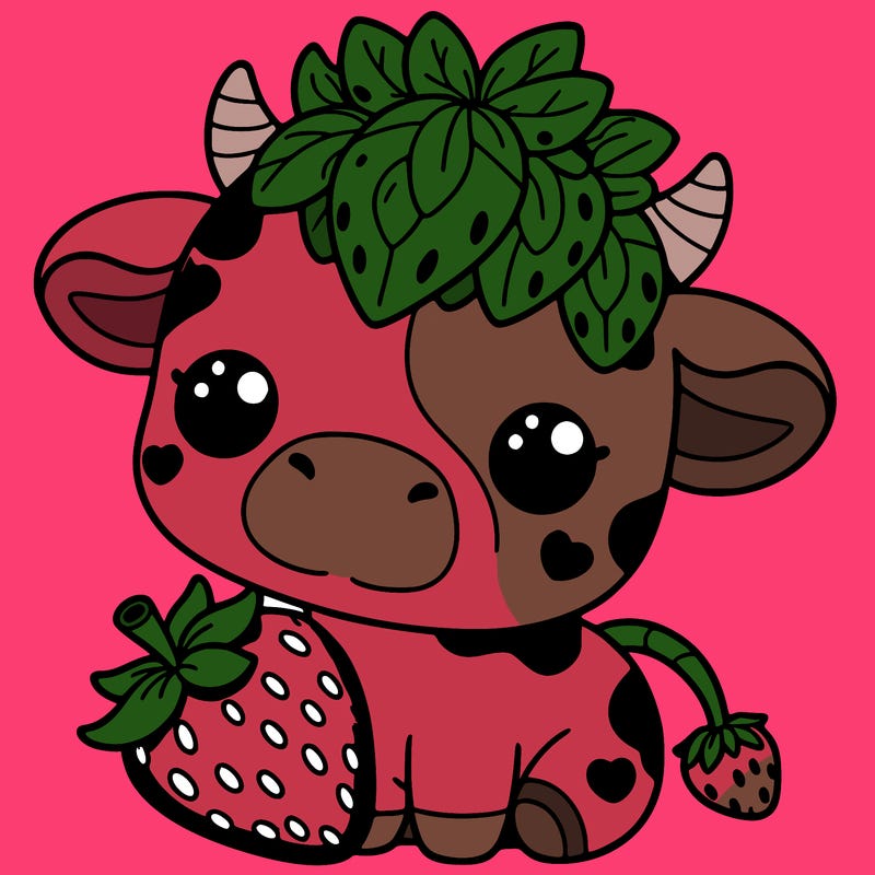 cute strawberry cow