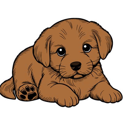 a cute realistic puppy