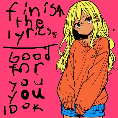 manga teen girl  in a sweater and baggy pants