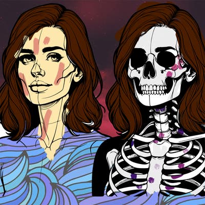 realistic skeleton woman