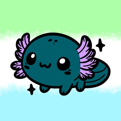 cute easy baby axolotl