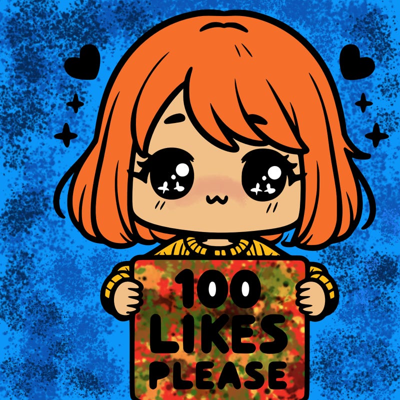 cute girl holding a sign saying 100 likes please