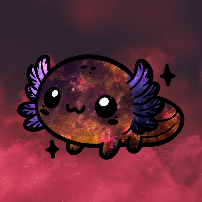 cute easy baby axolotl