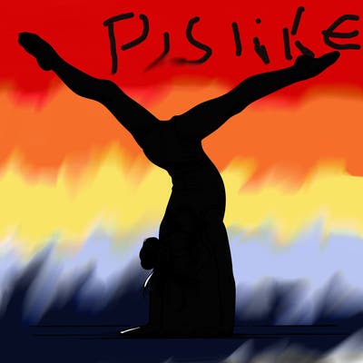 realistic gymnastic hand stand girl in four splits