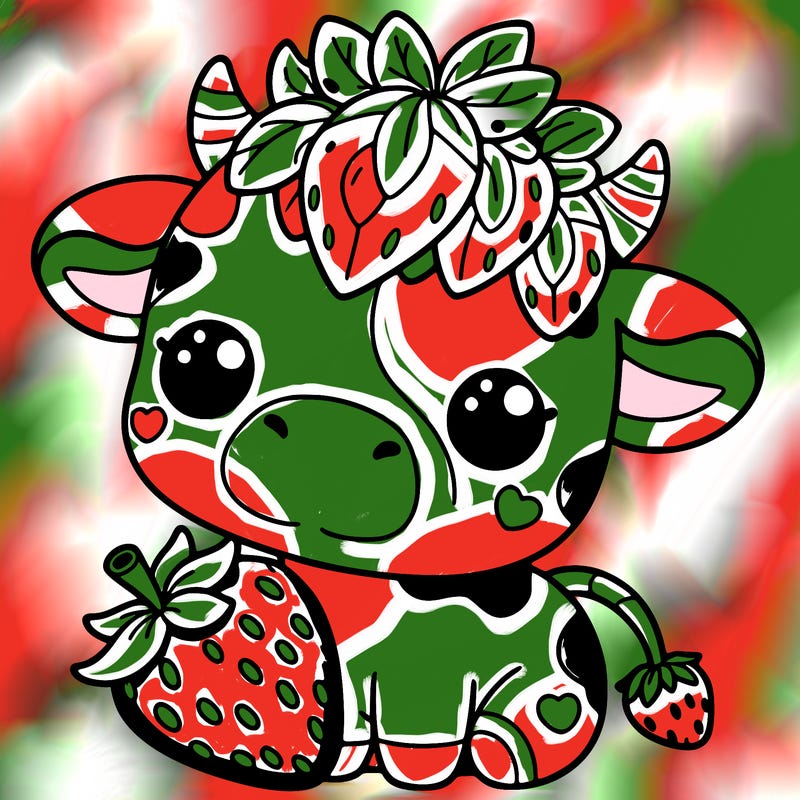 cute strawberry cow