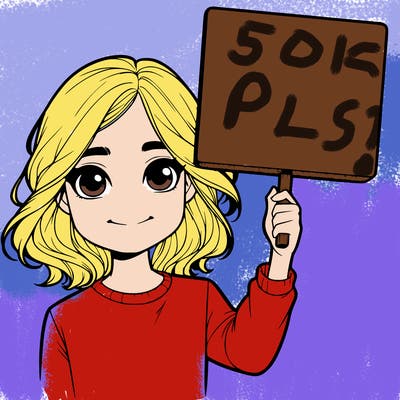 realistic girl holding up a sign