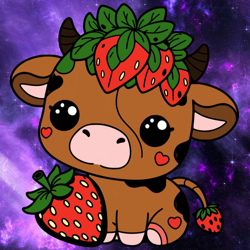 cute strawberry cow