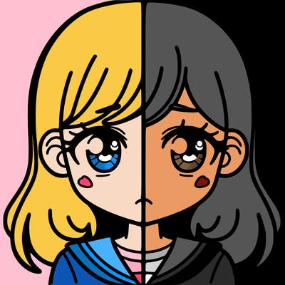a split of a girl