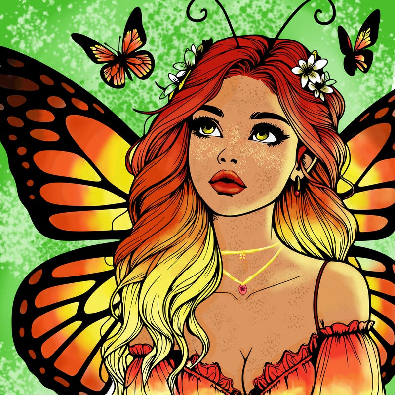 butterfly fairy realistic girl
